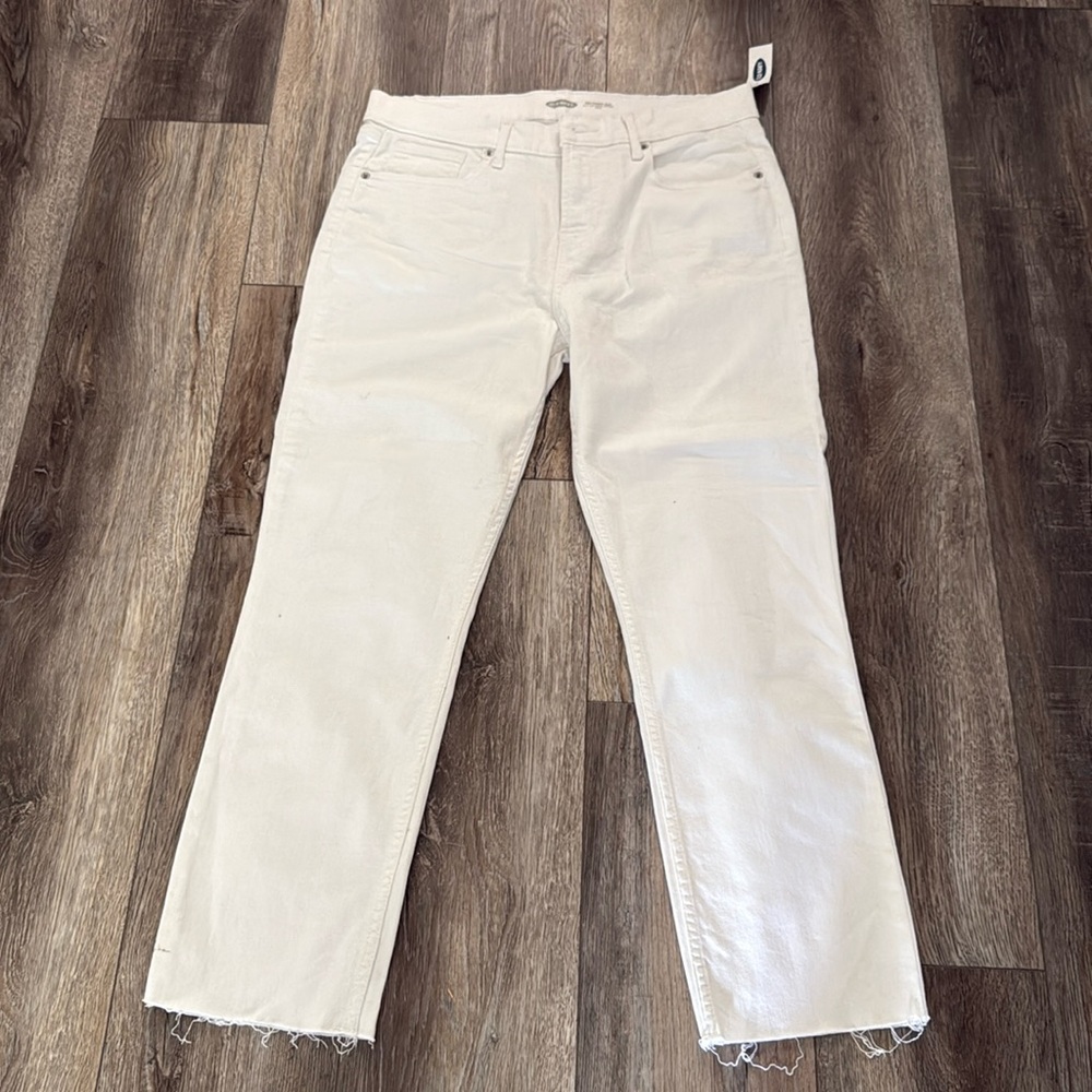 OldNavy white mid rise size 12